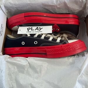 Converse Black and Red Heart Sneakers